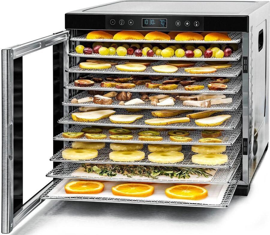 Rommelsbacher Voedseldroger DA 1050 – 9 trays – 700W – Instelbare temperatuur & timer – Inclusief fijnmazig rooster & fruitrolvel – BPA-vrij – Voor fruit groenten kruiden & vlees - Foto 5