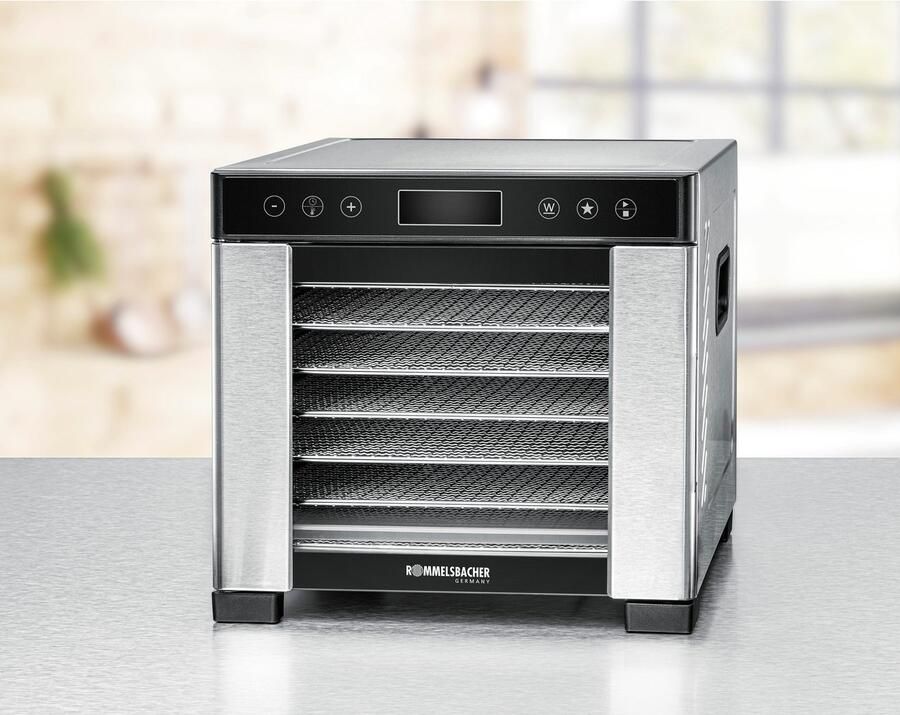 Rommelsbacher Voedseldroger DA 650 – 7 trays – 99-uurs timer – Instelbare temperatuur 35-75°C – Compact & dubbelwandig design – BPA-vrij – Inclusief droogrooster & fruitrolvel – Voor fruit groenten kruiden & vlees - Foto 3