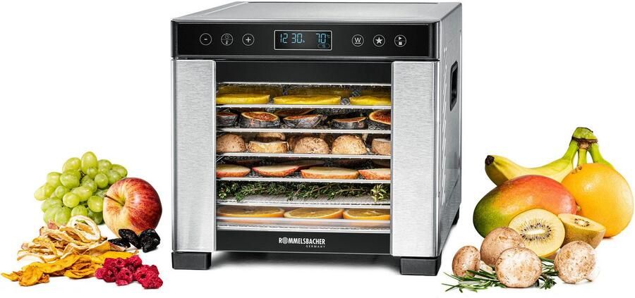 Rommelsbacher Voedseldroger DA 650 – 7 trays – 99-uurs timer – Instelbare temperatuur 35-75°C – Compact & dubbelwandig design – BPA-vrij – Inclusief droogrooster & fruitrolvel – Voor fruit groenten kruiden & vlees - Foto 5
