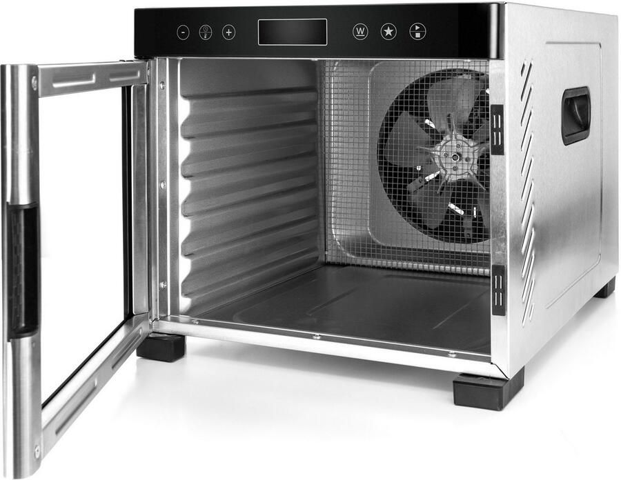 Rommelsbacher Voedseldroger DA 950 – 5 BPA-vrije trays – Instelbare temperatuur 35-75°C – Timer 1-24 uur – Inclusief fruitrolvel & kruidenrooster – Voor groente fruit vlees & kruiden – 700 W – Zwart - Foto 7