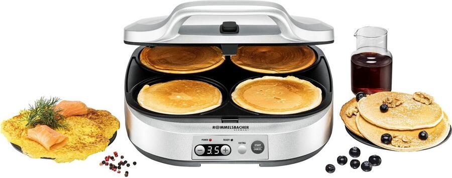 Rommelsbacher pannenkoekenmaker PC 1800 – elektrische pancake maker met 4 bakvormen timer en antiaanbaklaag – ook geschikt voor burgers en aardappelpannenkoeken - Foto 6