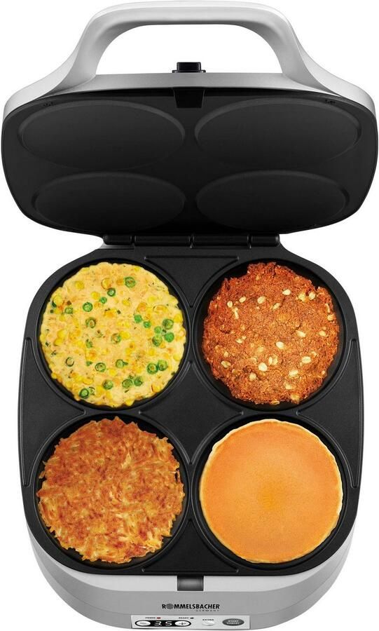 Rommelsbacher pannenkoekenmaker PC 1800 – elektrische pancake maker met 4 bakvormen timer en antiaanbaklaag – ook geschikt voor burgers en aardappelpannenkoeken - Foto 4