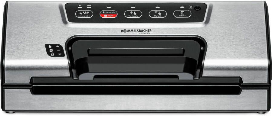 Rommelsbacher Vacuümmachine VAC 385 – RVS – Vacumeermachine met krachtige pomp – 12L min – Automatisch & handmatig – Inclusief folierol zakken & vacuümslang – Geschikt voor sous-vide