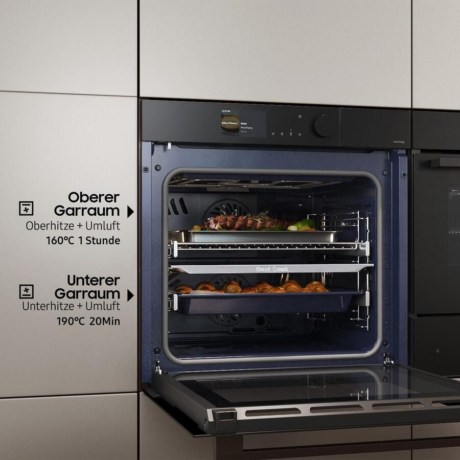 Samsung Inbouw pyrolyse oven NV7B44503DB Dual Cook – 1 Oven. Twee kookruimtes. Max. flexibiliteit. In matte optiek. - Foto 2