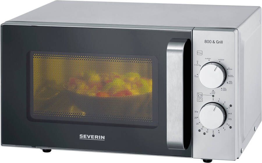 Severin MW 7768 Solo magnetron met Grill 800 Watt 'FlatBed' vlakke bodem voor meer ruimte en makkelijk schoonhouden