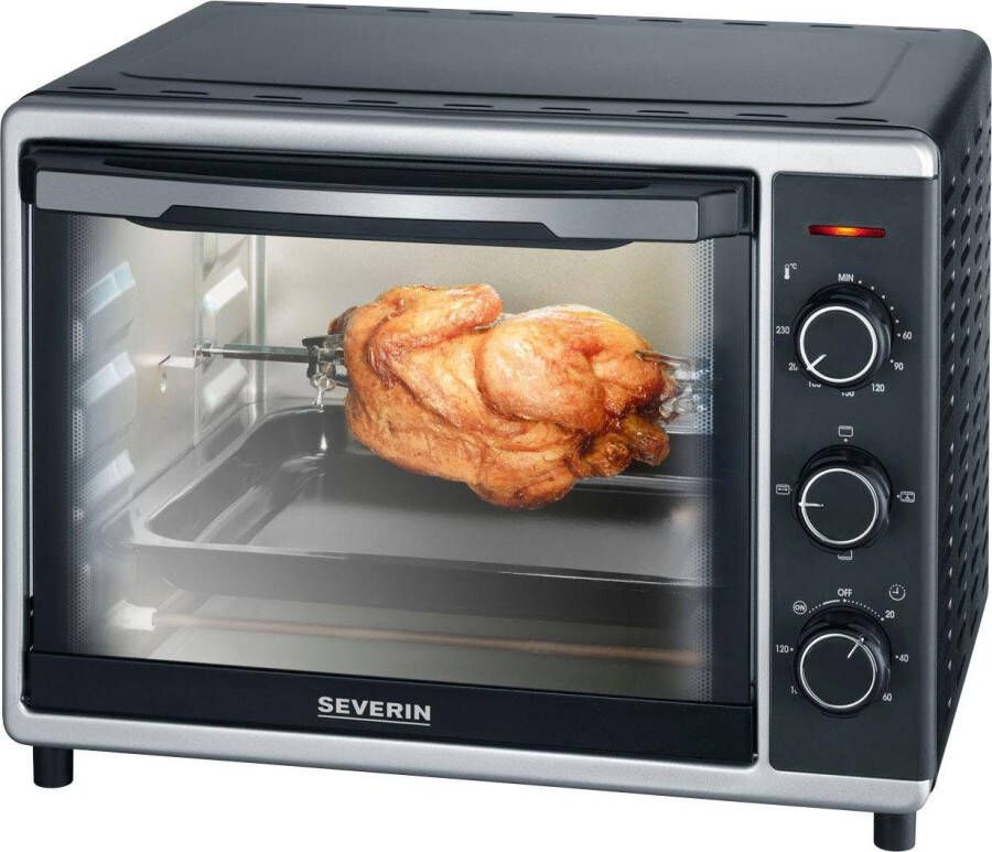 Severin Mini-oven TO 2056 Luchtcirculatie boven- en onderwarmte afzonderlijk of gecombineerd schakelbaar