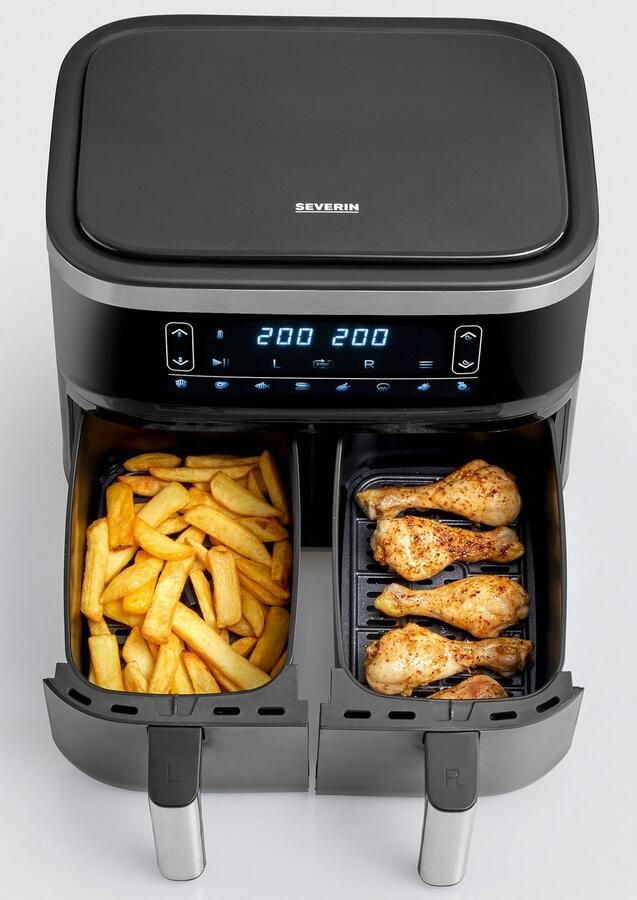 Severin FR 2453 Heteluchtfriteuse XXL 2x 3.8 Liter tot 1.3 kg friet - Foto 9