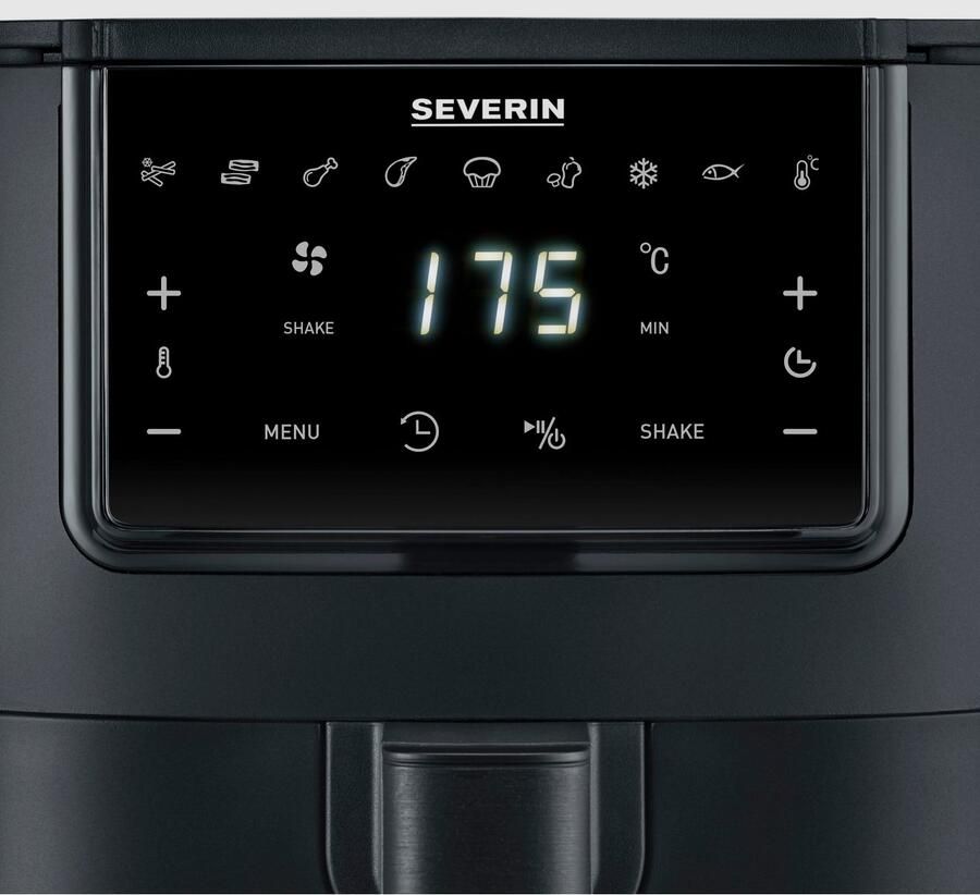 Severin FR 2461 Heteluchtfriteuse ca. 1300W 4L hetelucht technologie voor gezondheidsbewust koken touchscreen 8 automatische programma's Shake Functie PTFE vrij - Foto 2