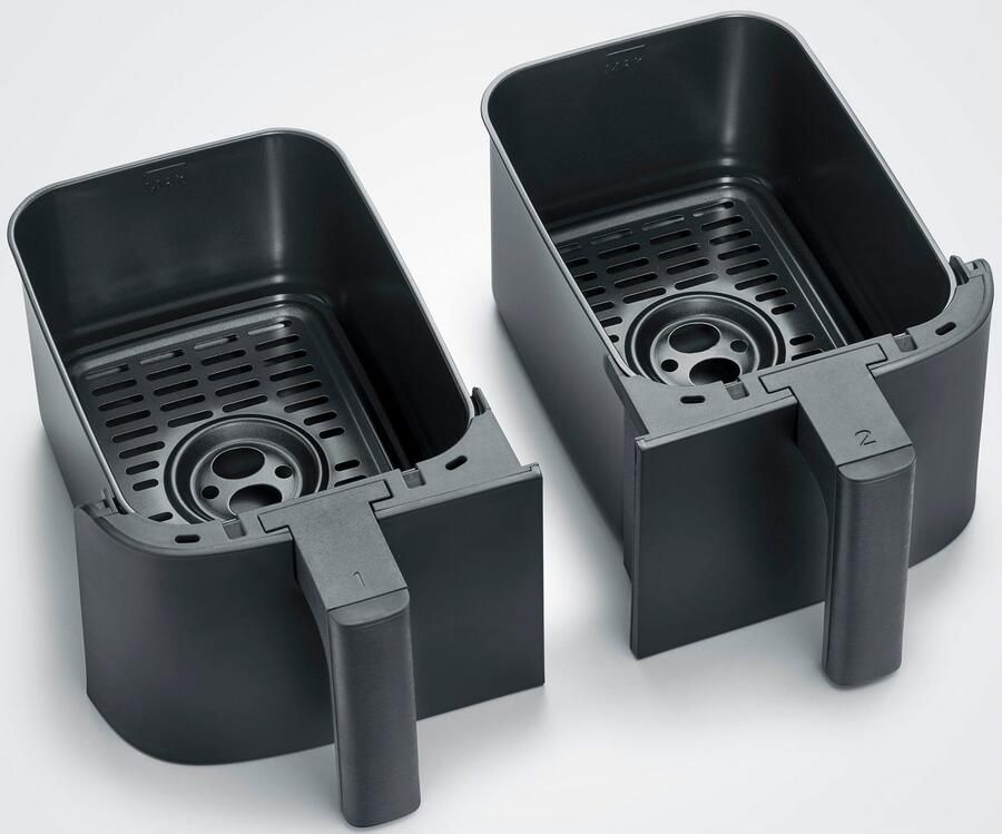 Severin FR 2463 Dubbele Heteluchtfriteuse ca. 2600W 8L (2x 4L) touchscreen 10 automatische programma's sync & matchfunctie PTFE vrij - Foto 4