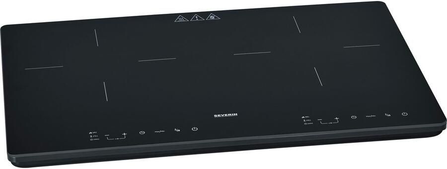 Severin KP 1033 Inductiekookplaat Slim line 3.400 W Panherkenning (Ø 22cm) Touch-bedieningspaneel Temperatuurinstelling 60-240 °C Luxe mat glazen oppervlak voor minder vingerafdrukken 2-pits Timer Kinderslot Normale stekker - Foto 2