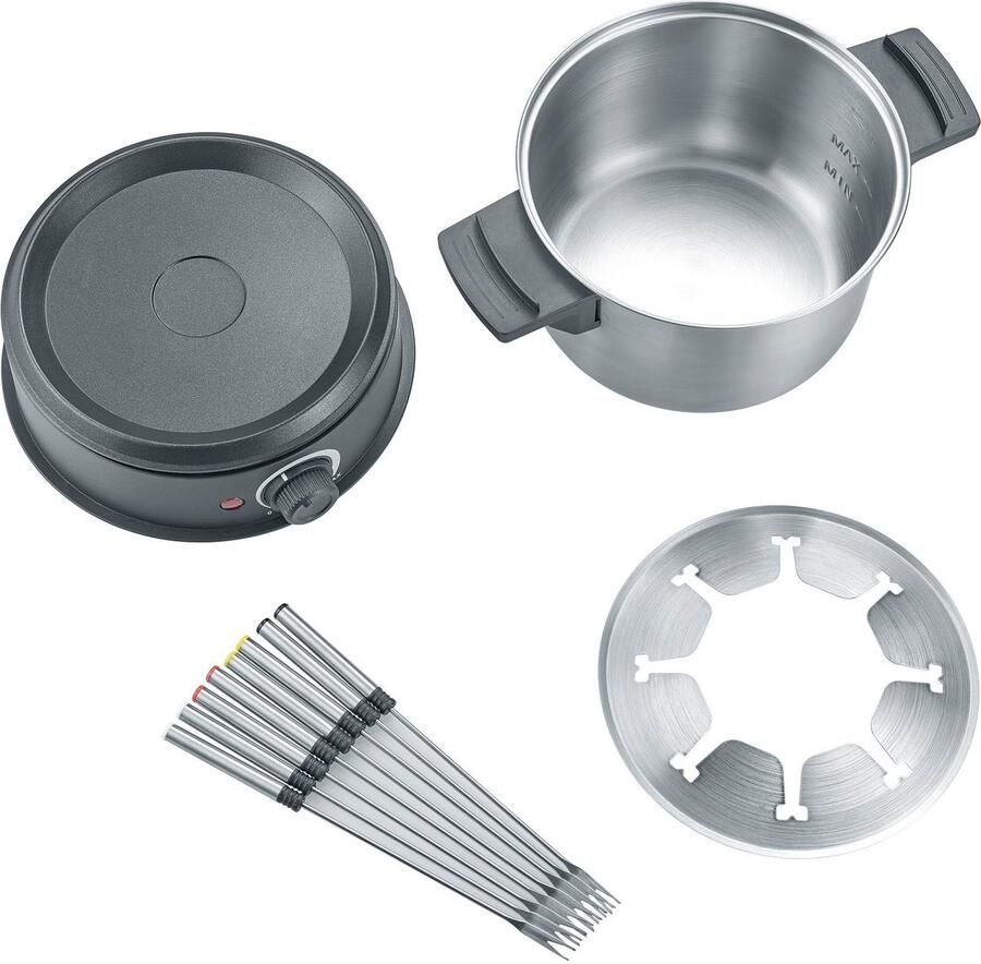Severin FO 2470- Voor elk type fondue 8 personen Vaatwasbestendige RVS pan en onderdelen Extra lang snoer - Foto 6