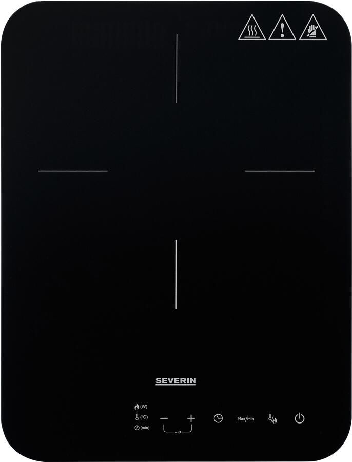 Severin KP 1032 Inductiekookplaat Slimline 2.000 W Panherkenning (Ø 22cm) Touch-bedieningspaneel Temperatuurinstelling 60-240 °C Luxe mat glazen oppervlak voor minder vingerafdrukken 1-pits Timer Kinderslot Normale stekker - Foto 4