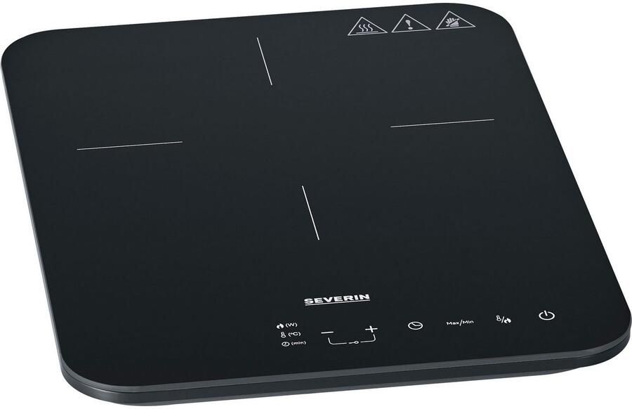 Severin KP 1032 Inductiekookplaat Slimline 2.000 W Panherkenning (Ø 22cm) Touch-bedieningspaneel Temperatuurinstelling 60-240 °C Luxe mat glazen oppervlak voor minder vingerafdrukken 1-pits Timer Kinderslot Normale stekker - Foto 2