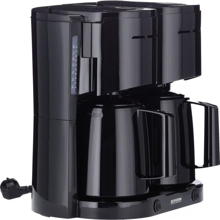 Severin Duo Koffiezetapparaat 2x 8 Koppen KA 9315 zwart 16