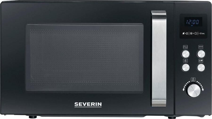 Severin MW 7752 Combi Magnetron met grill- en heteluchtfunctie tot 200 °C Incl Pizzaplaat Ø 28 cm 23 Liter Timer en Automatische programma's Zwart Zilver - Foto 4