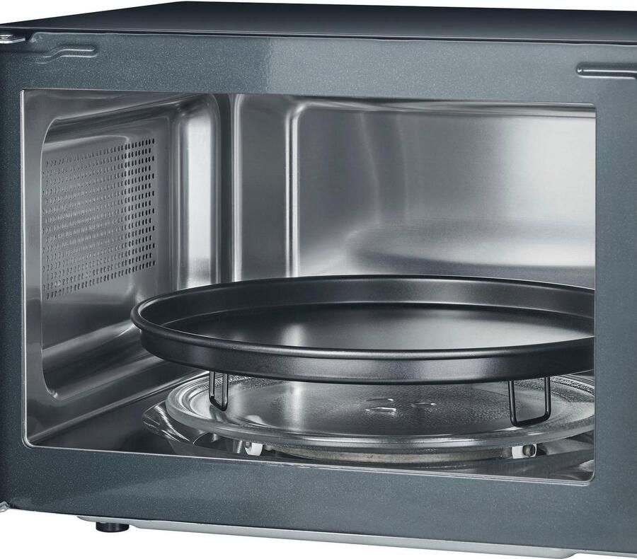 Severin MW 7752 Combi Magnetron met grill- en heteluchtfunctie tot 200 °C Incl Pizzaplaat Ø 28 cm 23 Liter Timer en Automatische programma's Zwart Zilver - Foto 2