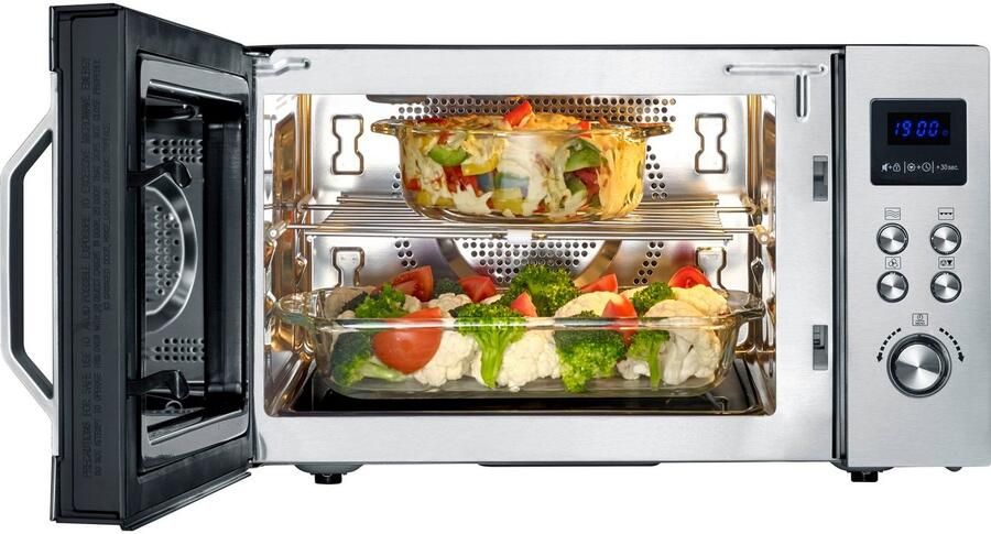 Severin MW 7777 Combi-magnetron vrijstaand -25L met vlakke keramische bodem zonder draaiplateau RVS- 230 °C - Foto 12