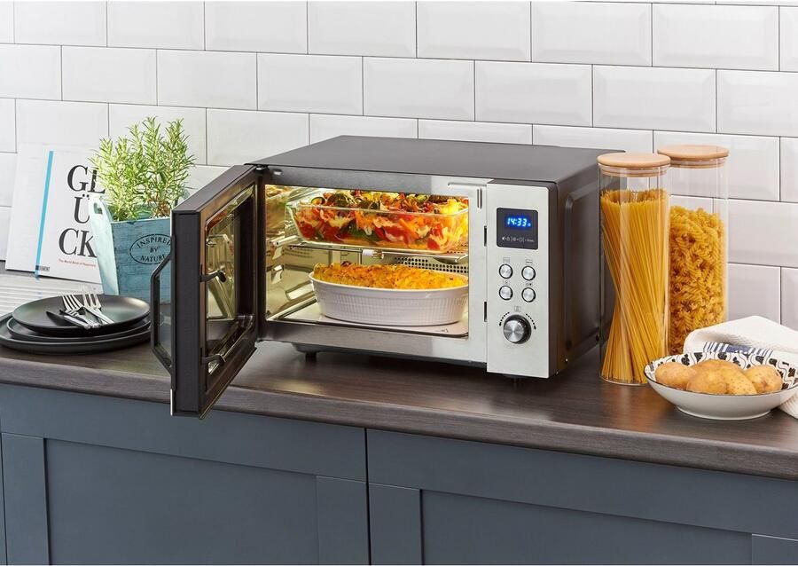 Severin MW 7777 Combi-magnetron vrijstaand -25L met vlakke keramische bodem zonder draaiplateau RVS- 230 °C - Foto 8