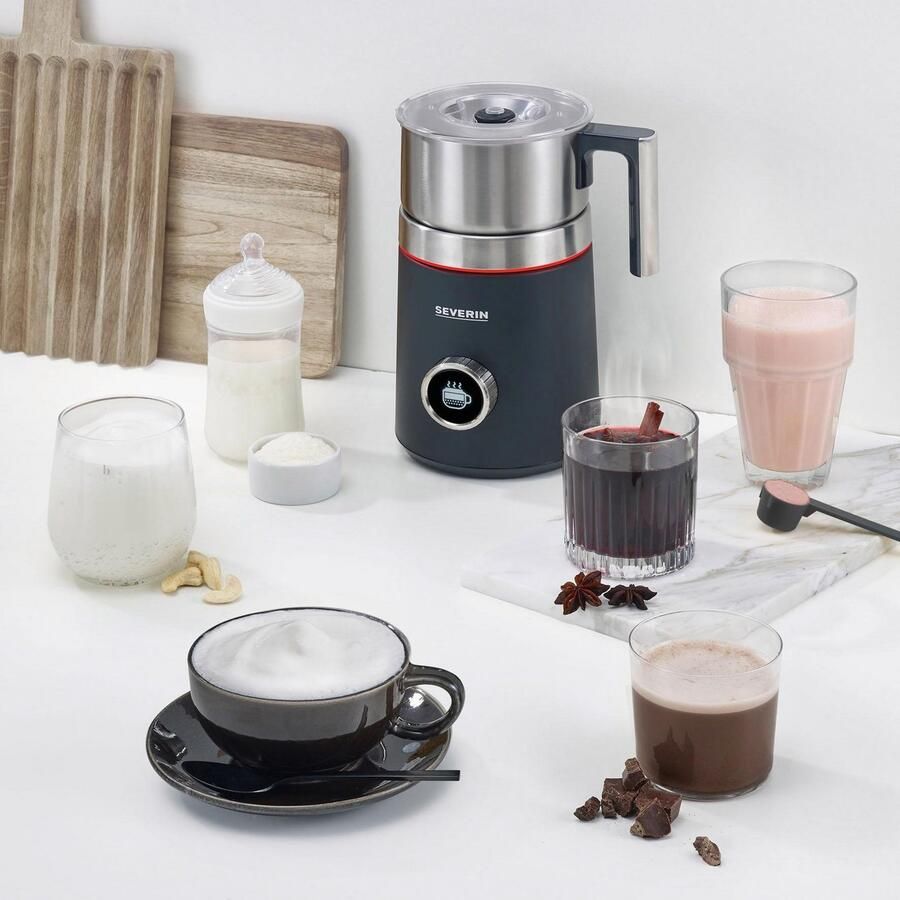 Severin SM 3587 Spuma 700 Plus Inductie melkopschuimer – 700 ml – PFAS-vrij 13 Programma s – OLED-display Geschikt voor vegan melksoorten - Foto 3