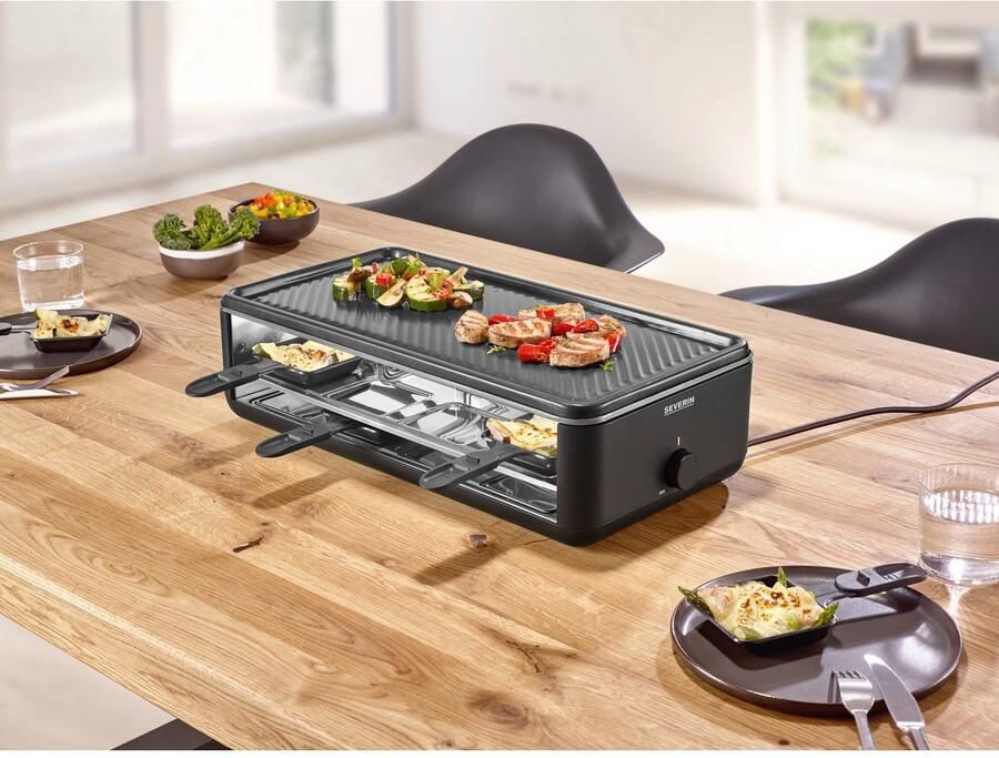 Severin RG 2365 Black Line gourmetstel PFAS vrije baklaag 8 personen temperatuurinstelling vaatwasserbestendig 8 pannetjes met parkeerfunctie - Foto 4