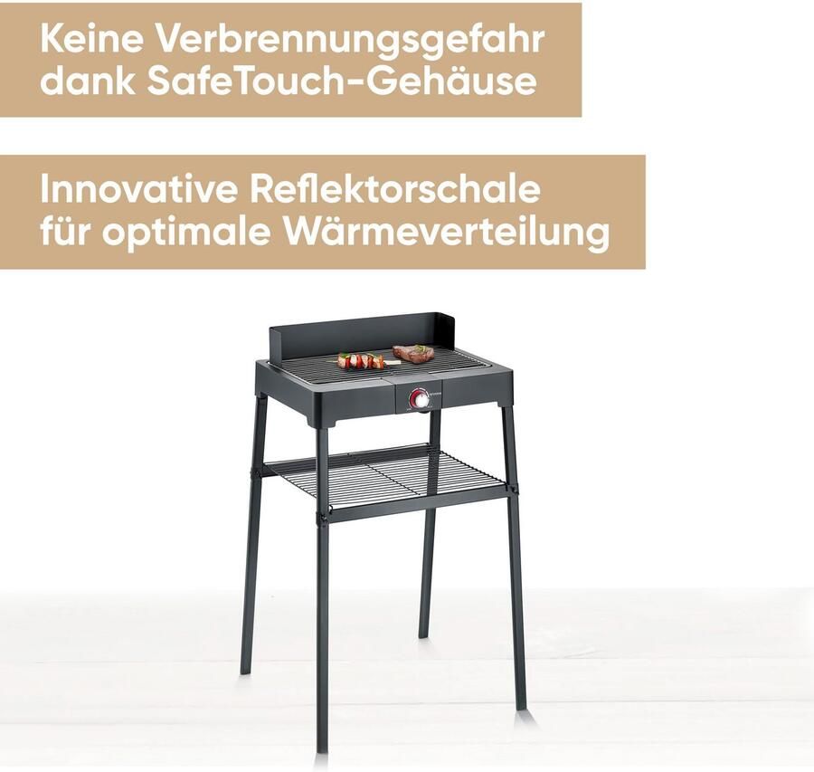 Severin Staande barbecue PG 8566 Elektrische grill met grillrooster als staande- of tafelgrill bruikbaar - Foto 4