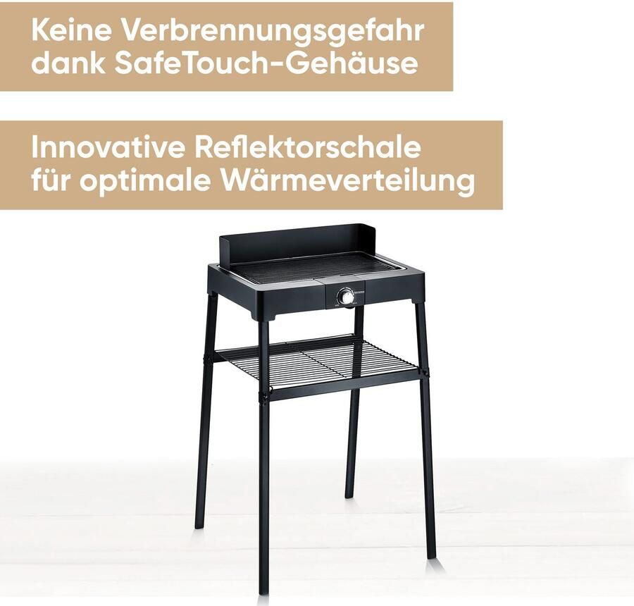 Severin Staande barbecue PG 8568 Elektrische grill met grillplaat als staande- of tafelgrill bruikbaar - Foto 3