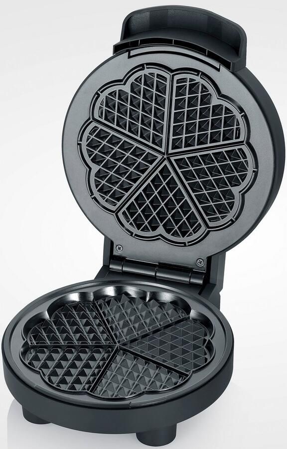 Severin WA 2116 Wafelijzer Black Line ca. 1000 W wafels in hartjesvorm ruimtebesparend slank ontwerp ideaal voor kleine woningen - Foto 6