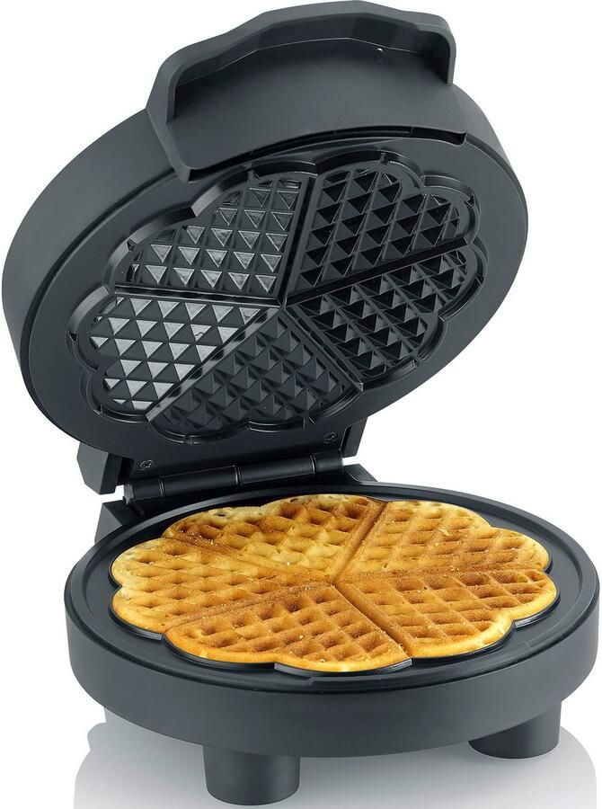 Severin WA 2116 Wafelijzer Black Line ca. 1000 W wafels in hartjesvorm ruimtebesparend slank ontwerp ideaal voor kleine woningen - Foto 5