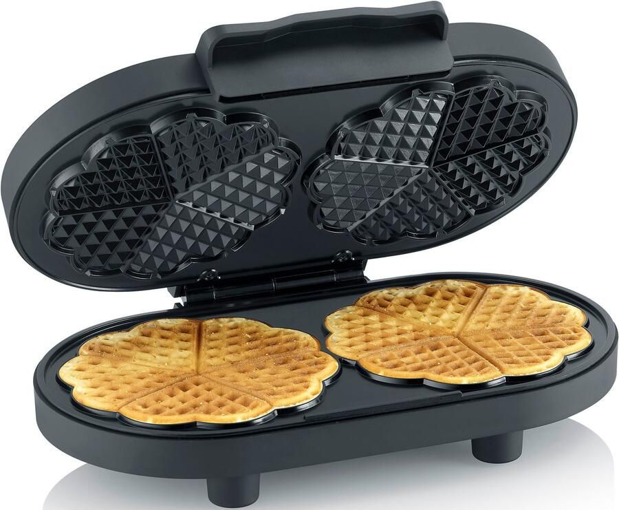 Severin WA 2118 Duo Wafelijzer Black Line ca. 1.200W PFAS-vrije coating op de bakplaten stijlvol en mat design - Foto 5