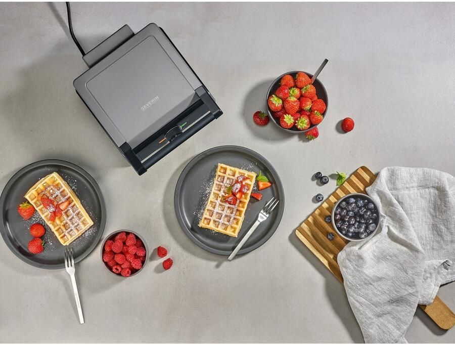 Severin WA 2125 Belgisch wafelijzer ca. 1.600 W PFAS-vrije keramische coating van de bakplaten wafels in minder dan 3 minuten - Foto 6