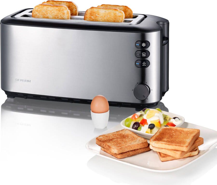 Severin Toaster AT 2509 warmte-isolerend + dubbelwandige edelstalen behuizing opzethouder voor broodjes