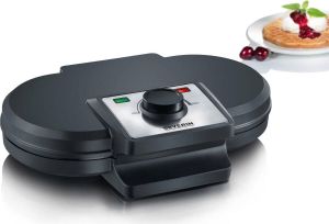 Severin Wafelijzer WA 2106 Dubbele wafelplaat inclusief controlelampje zeer hittebestendige kunststof behuizing instelbare temperatuurregelaar