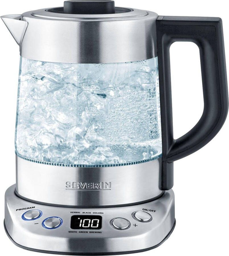 Severin Water en thee koker WK 3473 1 l tot 1 l water of 0 75 l thee met theezeef inclusief 5 theeprogramma's - Foto 2