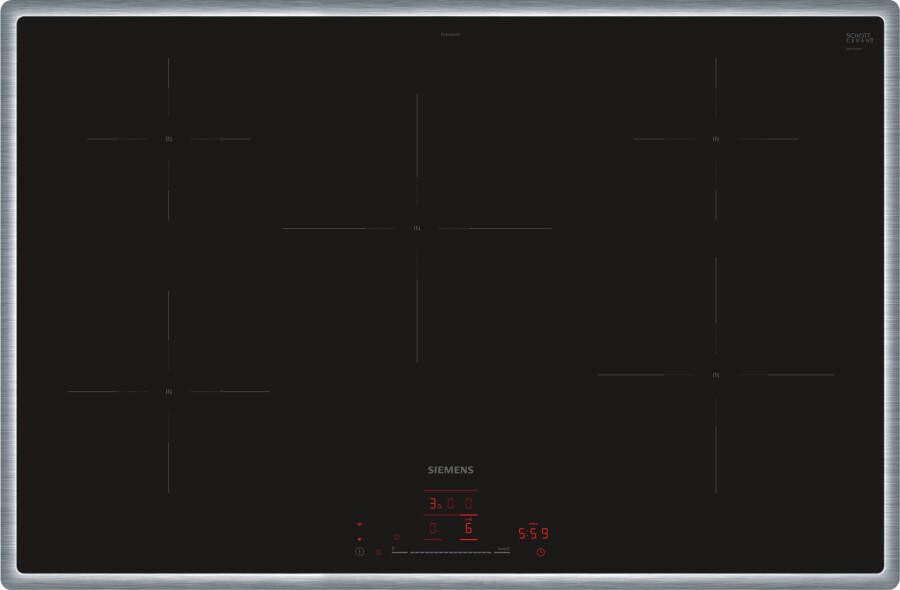 Siemens iQ300 EH845HVB1E Zwart Ingebouwd 80 cm Inductiekookplaat zones Glaskeramiek 5 zone(s)