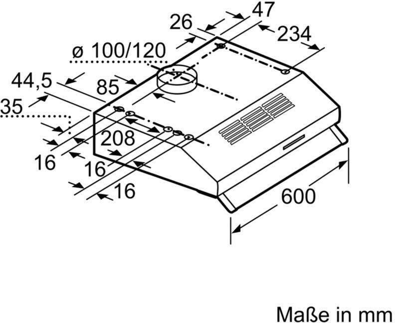 Siemens iQ100 LU62LFA51 afzuigkap 250 m³ uur Muurmontage Zilver D - Foto 3