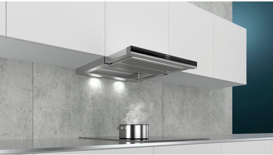 Siemens iQ700 LI67SA671 Afzuigkap Semi-inbouw (uittrekbaar) Zwart Roestvrijstaal 717 m³ uur A - Foto 4