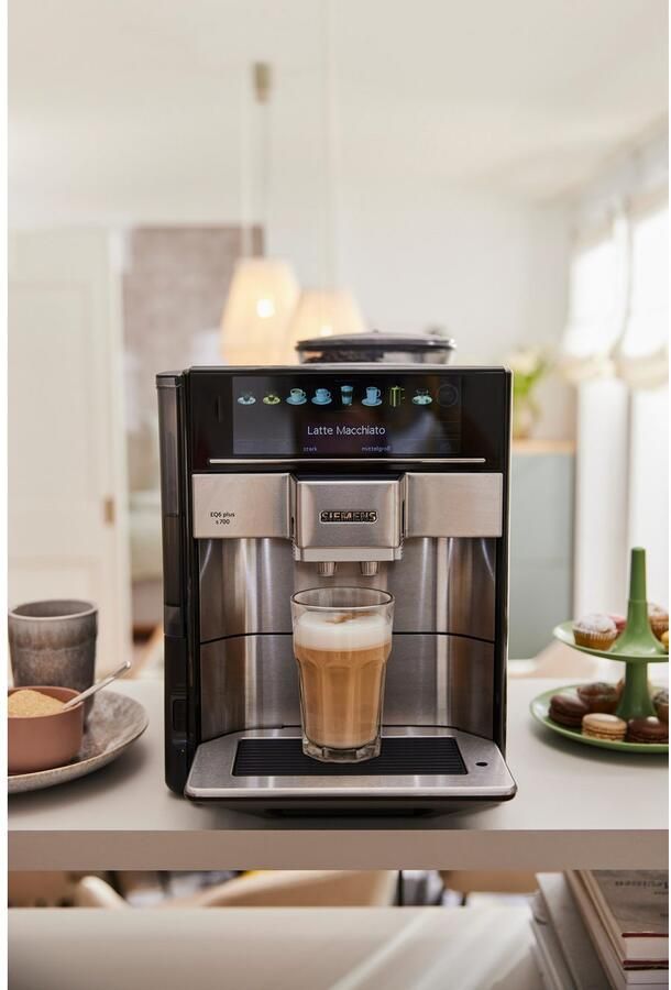 SIEMENS Volautomatisch koffiezetapparaat EQ6 plus s700 TE657503DE dubbele tasfunctie keramische maalwerk veel koffiespecialiteiten automatische stoomreiniging roestvrij staal - Foto 8