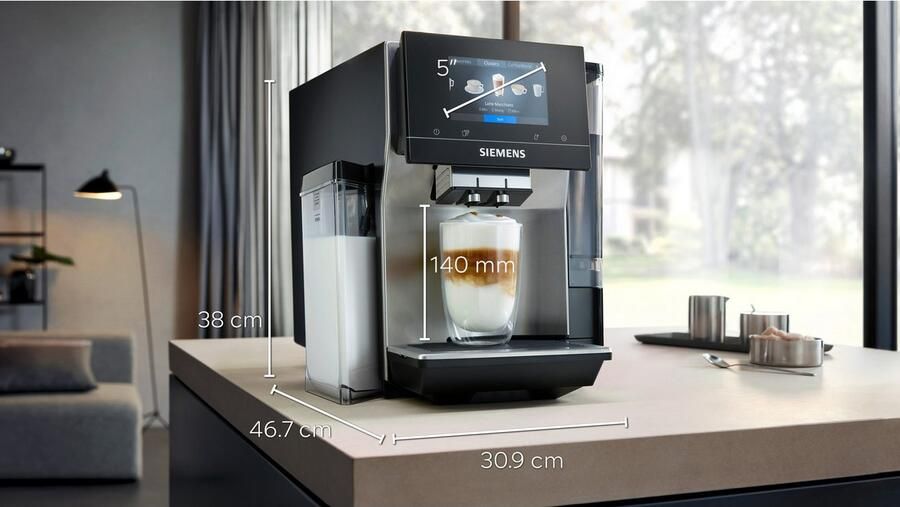 SIEMENS Volautomatisch koffiezetapparaat EQ700 integral TQ717D03 Cold Brew intuitives 5" TFT-Display App aromaselect 30 favorieten automatische stoomreiniging roestvrij staal - Foto 11