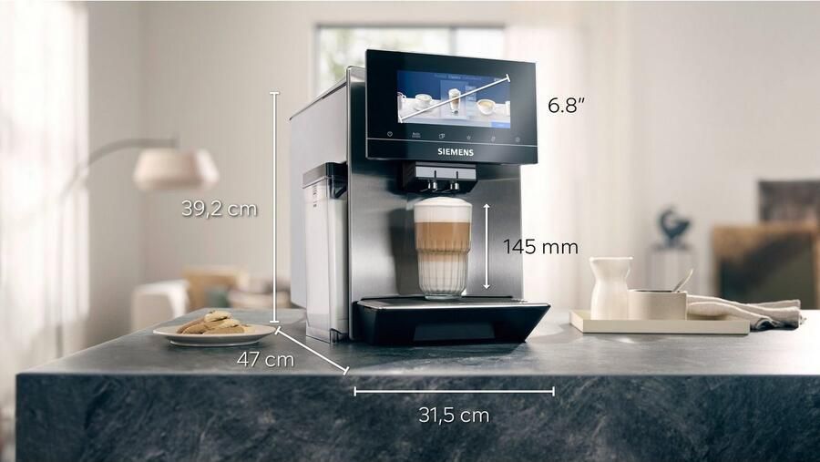 SIEMENS Volautomatisch koffiezetapparaat EQ900 TQ903D43 intuïtief 6 8" TFT-display ruisonderdrukking App-bediening Barista-modus AromaSelect 3 profielen roestvrij staal - Foto 14