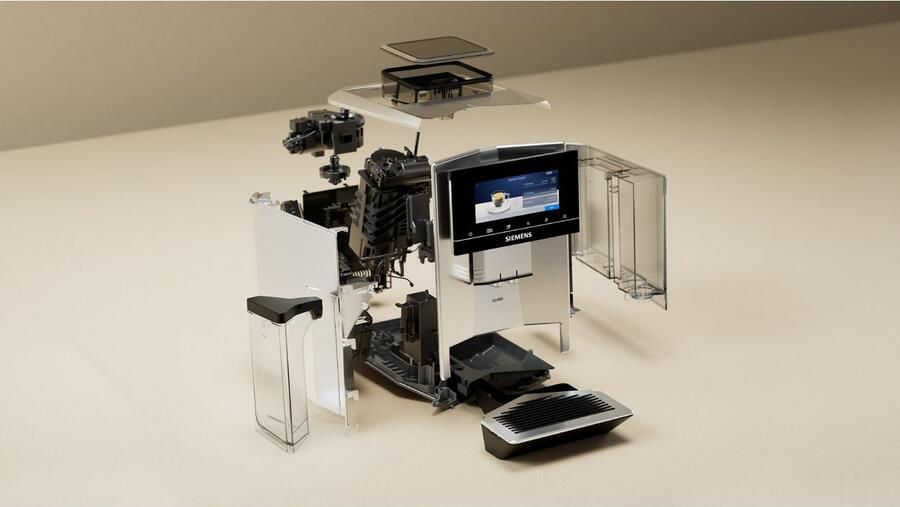 SIEMENS Volautomatisch koffiezetapparaat EQ900 TQ905D03 intuïtief 6 8" TFT-display Barista-modus AromaBoost App-bediening Geluidsreductie 10 profielen roestvrij staal - Foto 8