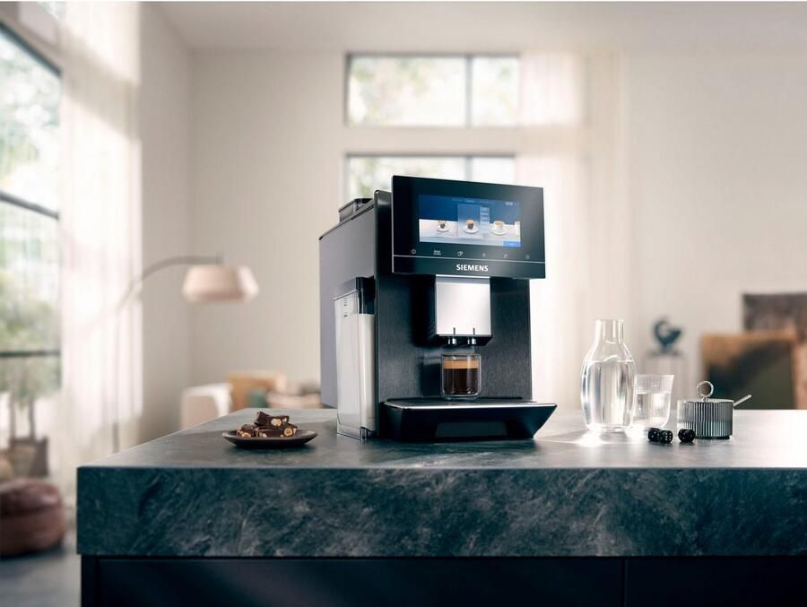 SIEMENS Volautomatisch koffiezetapparaat EQ900 TQ907D03 intuïtief 6 8" TFT-scherm 2 bonenreservoir Barista-modus app geluidsreductie 10 profielen edelstaal - Foto 4