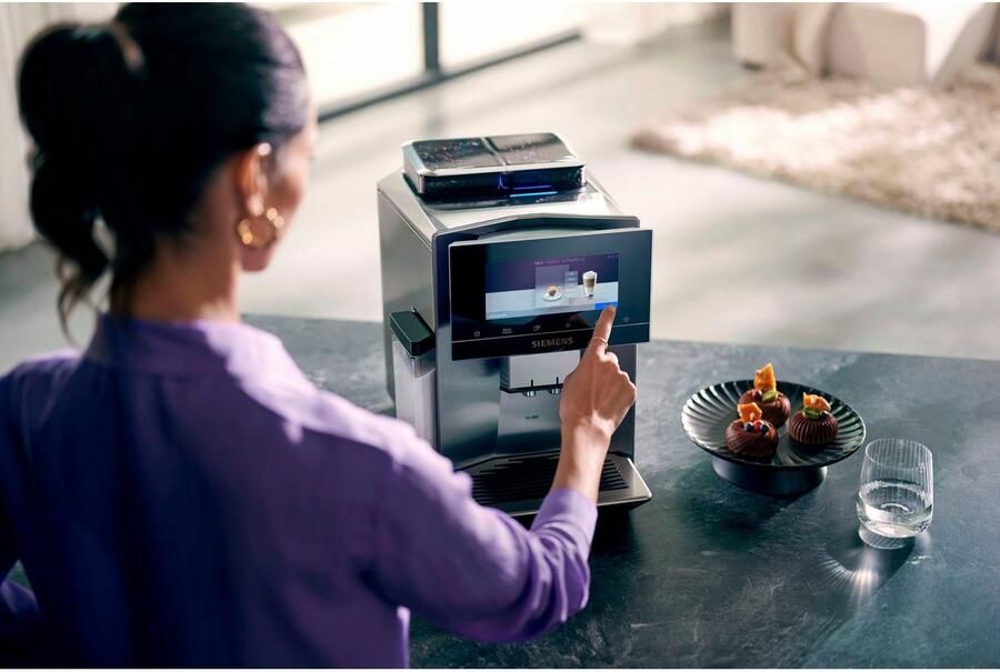 SIEMENS Volautomatisch koffiezetapparaat EQ900 TQ907D03 intuïtief 6 8" TFT-scherm 2 bonenreservoir Barista-modus app geluidsreductie 10 profielen edelstaal - Foto 5