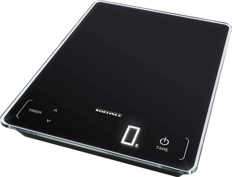 Soehnle Keukenweegschaal Page Profi 100 &sensor-touch + keukentimer draagvermogen tot 15 kg 1g nauwkeurige opsplitsing