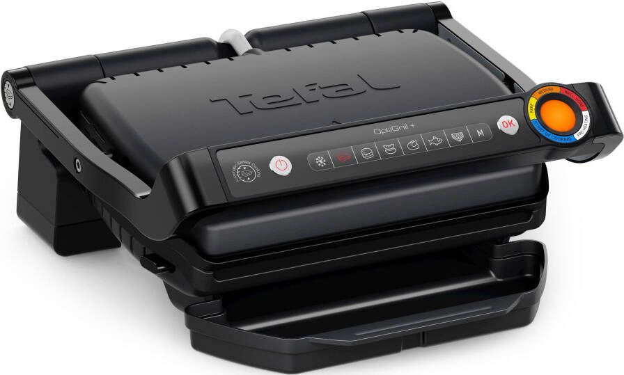 Tefal Contactgrill GC717810 OptiGrill+ vernieuwde kookniveau-indicator 6 automatische programma's inclusief receptenboek
