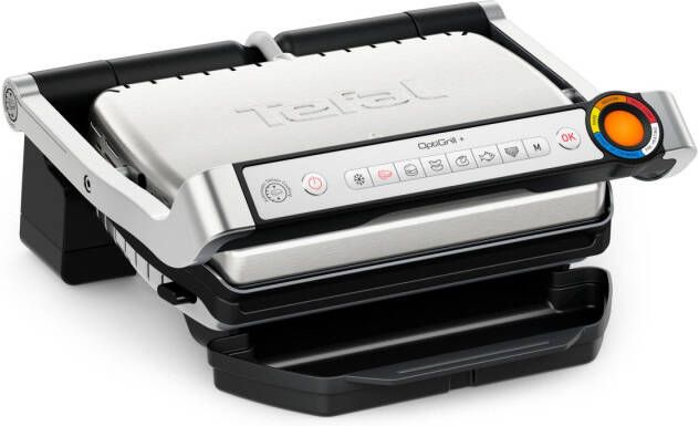 Tefal OptiGrill+ GC717D Intelligente Contactgrill 6 Automatische Programma's Gaarheidsindicator Uitneembare & vaatwasbestendige platen Makkelijk schoonmaken 2000W RVS
