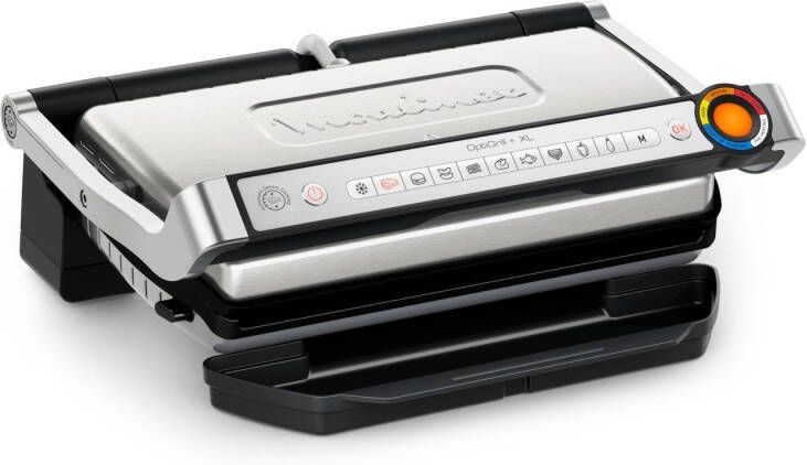 Tefal OptiGrill+ XL GC727D Intelligente Contactgrill 9 automatische programma's Groot Grilloppervlak 2000W RVS