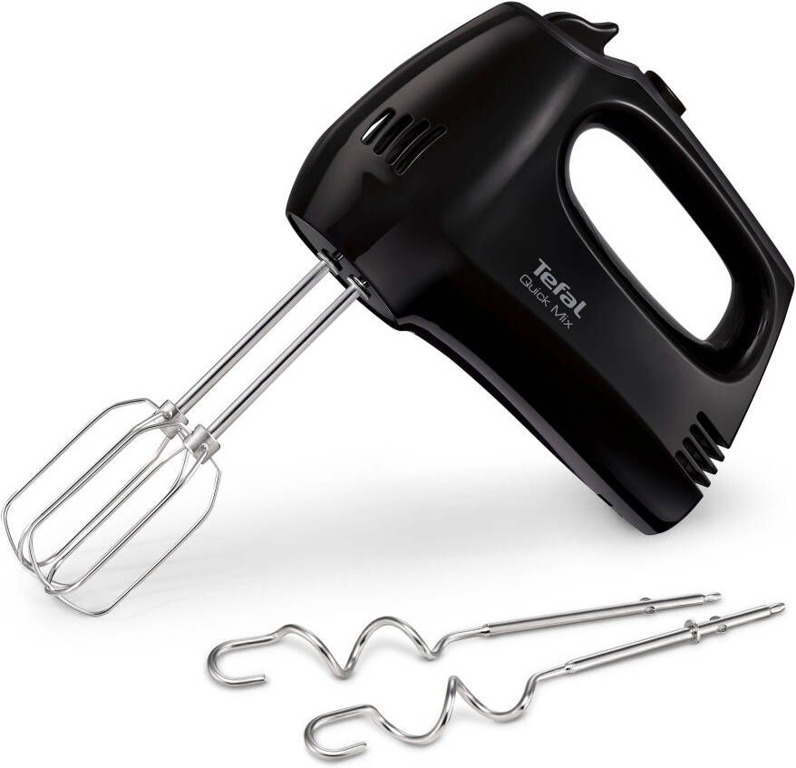 Tefal Quick Mix HT3108 Handmixer 5 Snelheden en Turbofunctie Met Deeghaken en Gardes Compact 300W Zwart