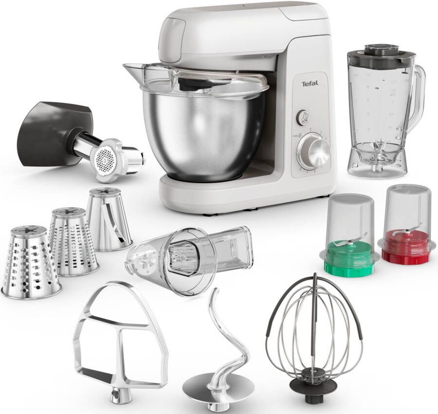 Tefal Keukenmachine QB525B Bake Partner duurzame metalen aandrijving planetair roersysteem