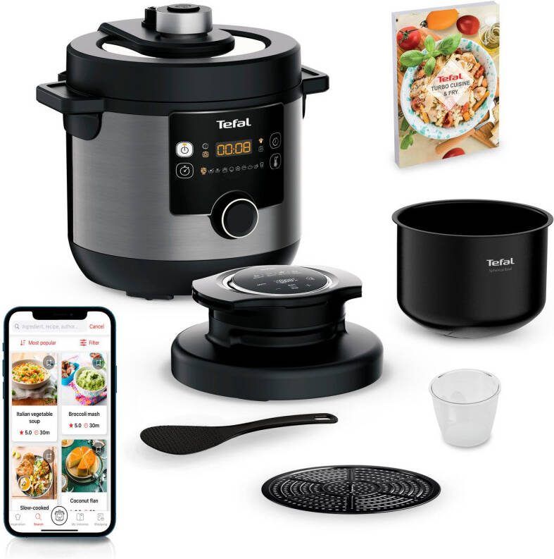 Tefal Multi-cooker Turbo Cuisine & Fry incl. Extra-Crisp deksel 1-knopsbediening Snelkookpan hete lucht friteuse 15 automatische programma's CY7788 - Foto 3