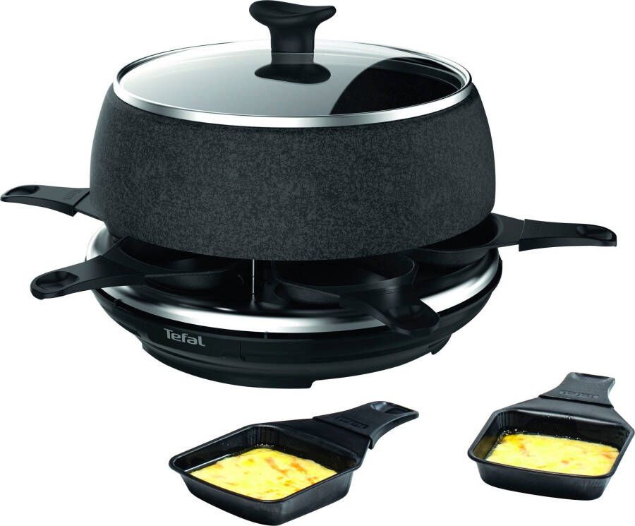Tefal Raclette en fondueset Cheese 'n Co 6 raclettepannetjes 850 W voor 6 personen vaatwasmachinebestendig met receptenboek steen-look re12c8 - Foto 2